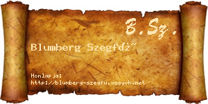 Blumberg Szegfű névjegykártya